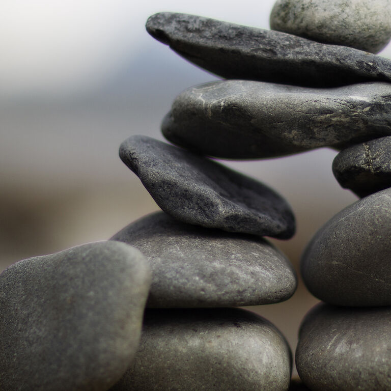Rocks piled on a beach