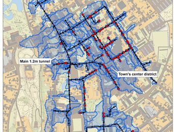A map with Rakvere SWMM and GIS