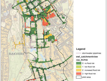 A map showing the current flood risks