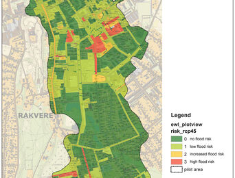 A map showing the flood risks in climate scenario RCP 8.5